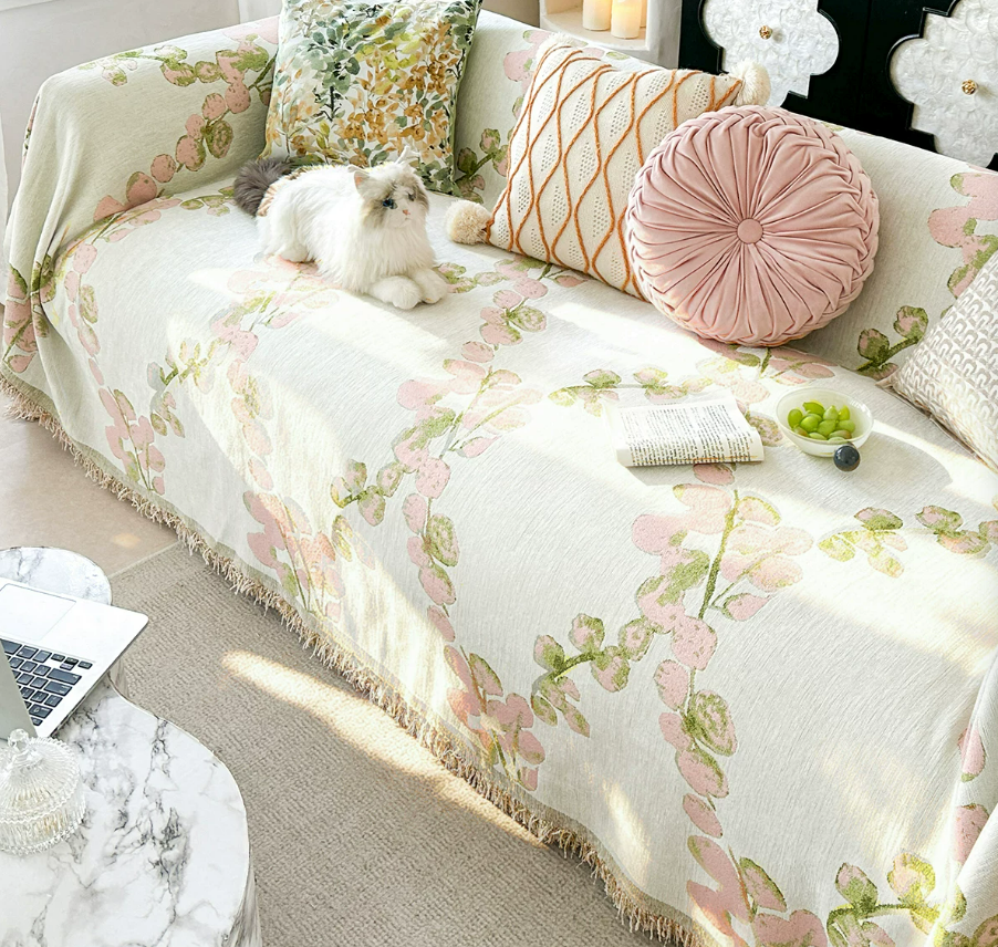 Fresh Chenille Jacquard Sofa Throw Cover