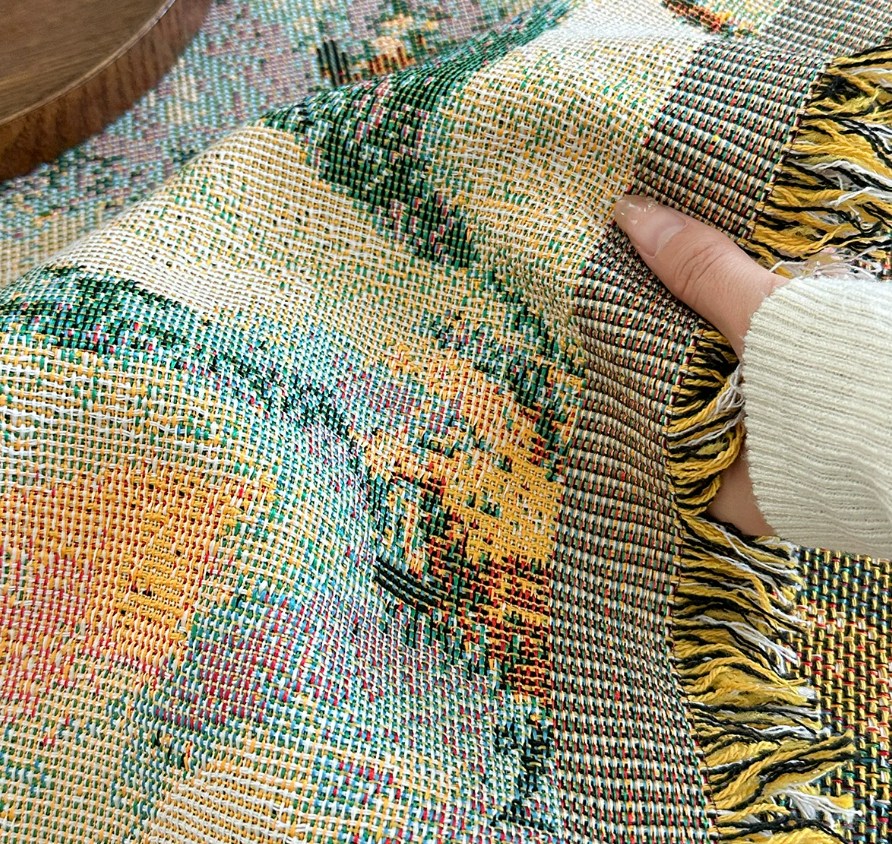 Artistic Oil Painting Style Sofa Throw