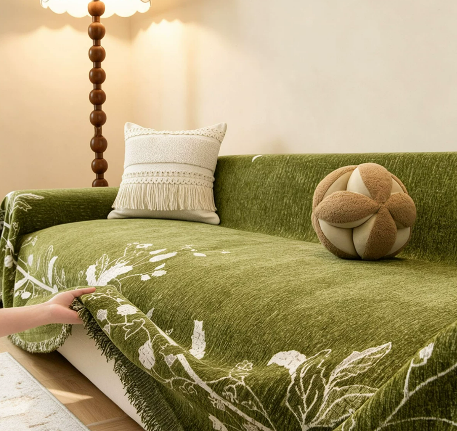Retro Full Coverage Sofa Cover Blanket