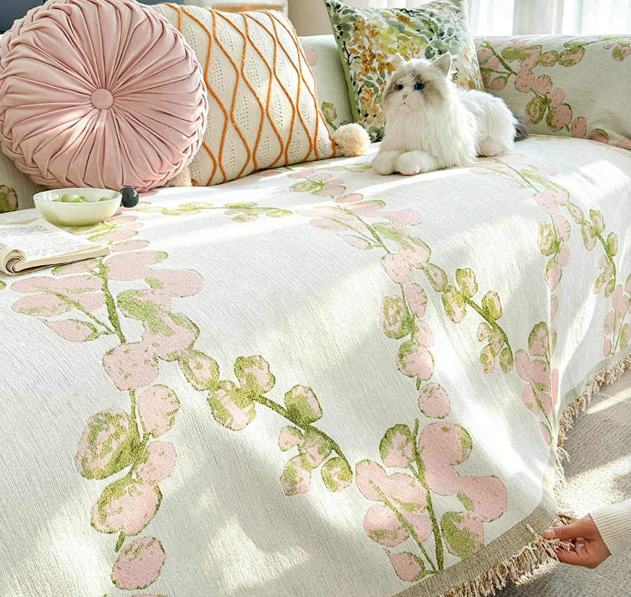 Fresh Chenille Jacquard Sofa Throw Cover