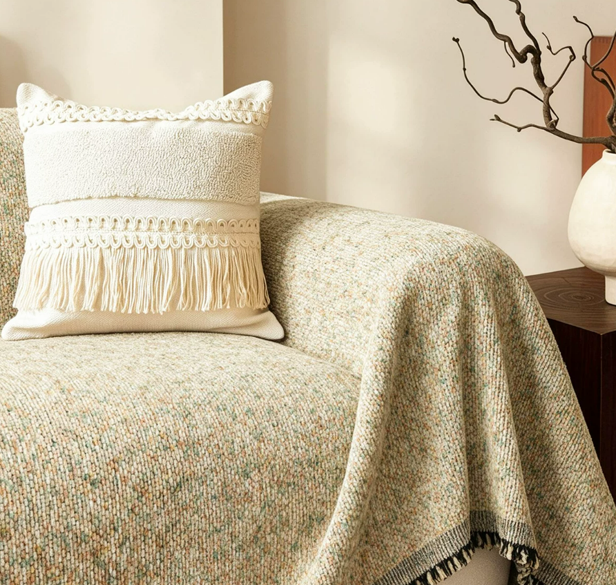 Natural Chenille Full Coverage Sofa Cover