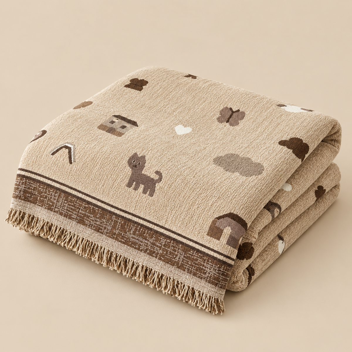 Playful Vintage Full Coverage Sofa Throw