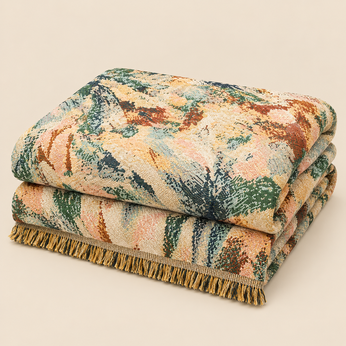 Artistic Oil Painting Style Sofa Throw
